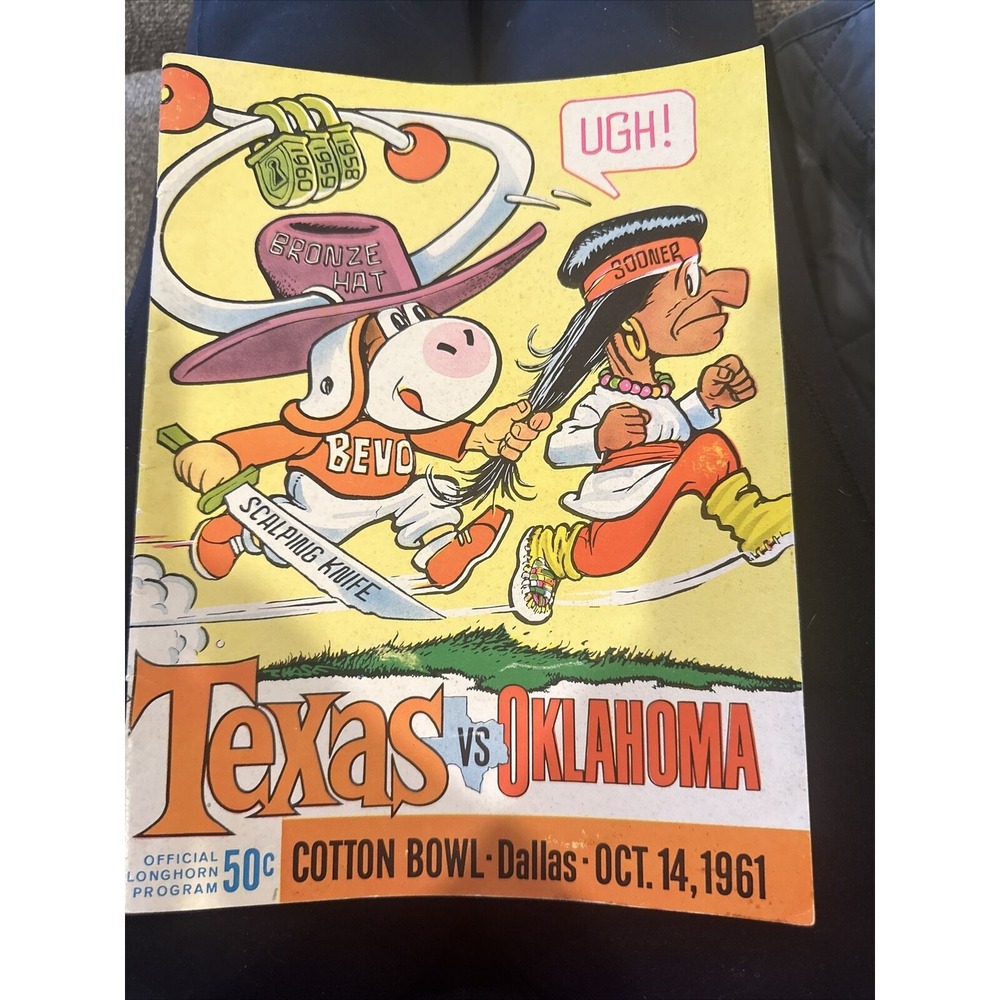 1961 Texas vs Oklahoma Cotton‎ Bowl Game Program 10/14/61